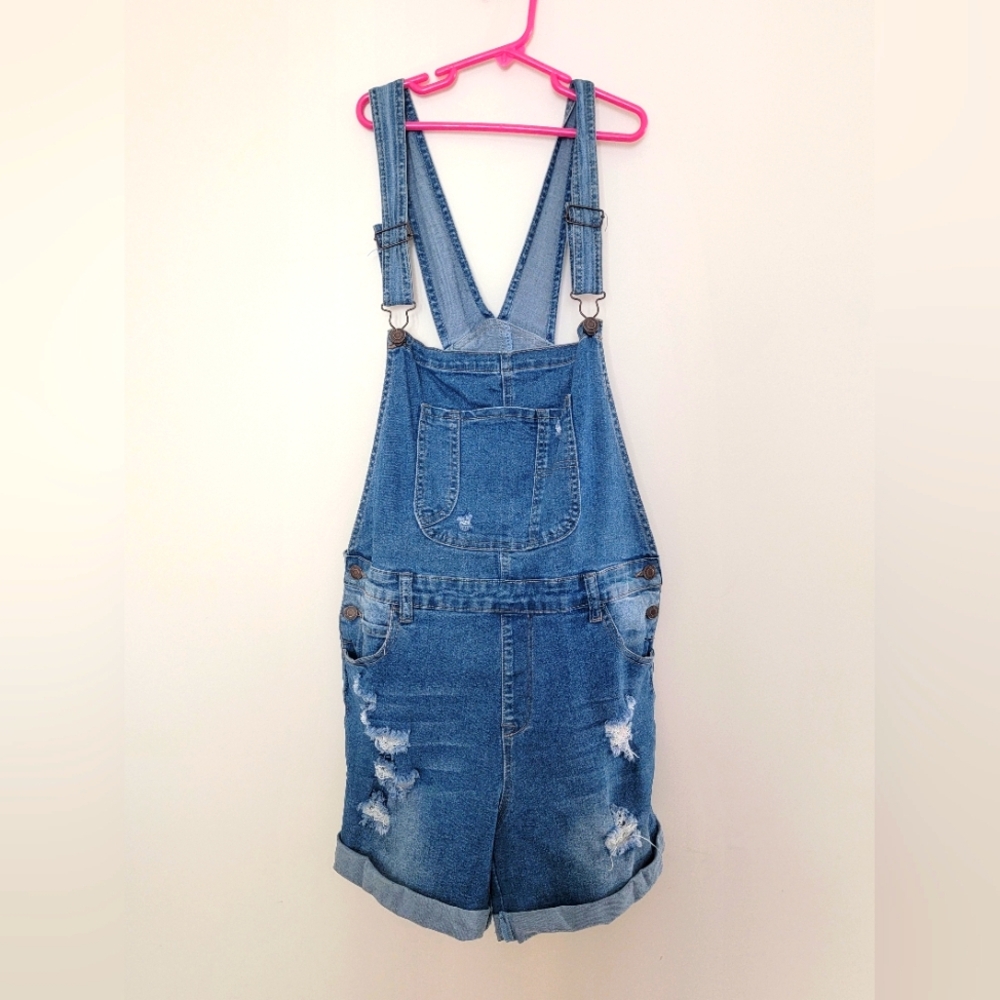 Stylish Blue Denim Women's Overalls